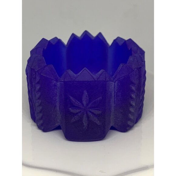 Vtg Cobalt Salt Cellar with Wheat and Star Design - Picture 1 of 4